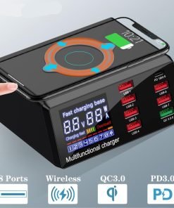 8 USB Ports and Wireless Charge Charging Station AU EU US UK Plug